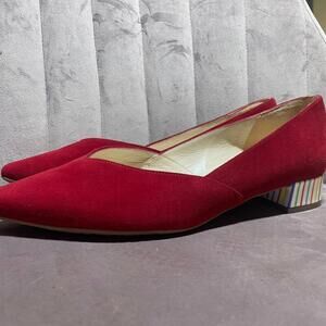 PETER KAISER gorgeous red Pumps with unique striped heel  size 7
